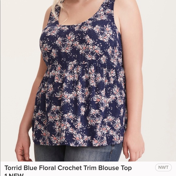 Torrid Lacy Floral Flowy Tank - Picture 8 of 8